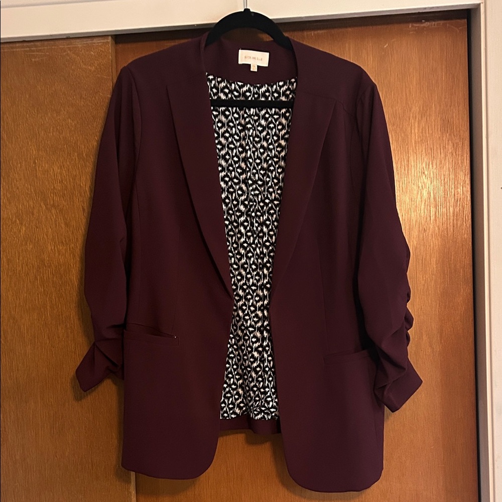 Skies Are Blue Rich Burgundy Blazer
